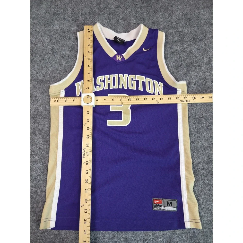 Nike Washington Huskies Basketball Jersey Youth Medium Purple Gold Number 3